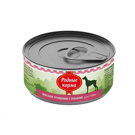 Родные корма Мясное угощение Консервированный корм для собак, язык – интернет-магазин Ле’Муррр