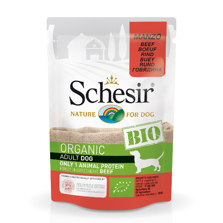 Schesir Bio Влажный корм для взрослых собак всех пород (с говядиной), 85 гр - фото 1