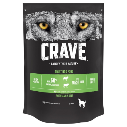 Crave GF Сухой корм для взрослых собак (говядина с ягненком), 1 кг