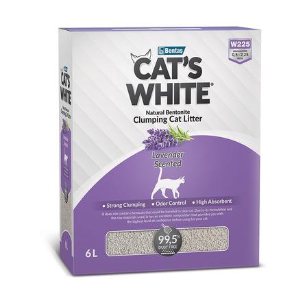 Cats White BOX Lavender Комкующийся наполнитель для кошек, с нежным ароматом лаванды, 5,35 кг - фото 1