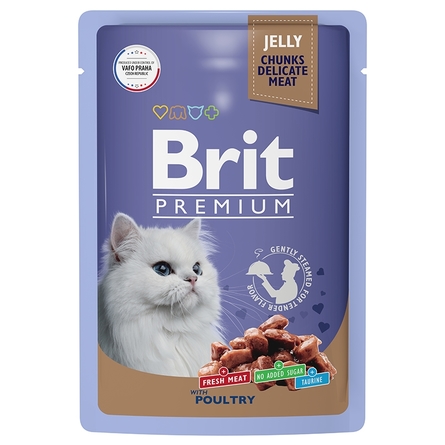 Brit Premium Пауч ассорти из птицы в желе для взрослых кошек, 85 гр - фото 1