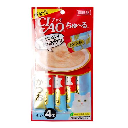 INABA CIAO Лакомство для взрослых кошек (японский тунец и рыба бонито), 56 гр - фото 1