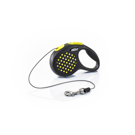 Flexi Design XS Поводок-рулетка для мелких собак, жёлтая, трос - фото 1