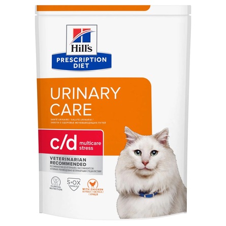 Hill's Prescription Diet c/d Stress Urinary Care Сухой лечебный корм для кошек при заболеваниях мочевыводящих путей (с курицей), 400 гр - фото 1