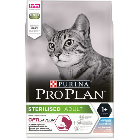 Pro Plan Sterilised OptiSavour сухой корм для кастрированных/стерилизованных кошек, 3 кг - фото 1
