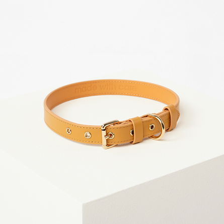 Barq - Oro Collar Кожаный ошейник, M (32-38 см), Миндаль - фото 1