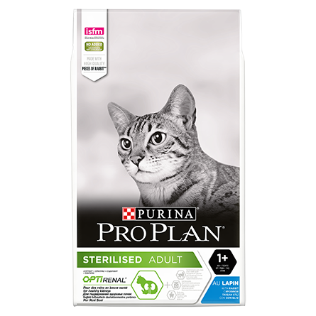 Pro Plan Sterilised Сухой корм для взрослых стерилизованных кошек и кастрированных котов (с кроликом), 10 кг - фото 1