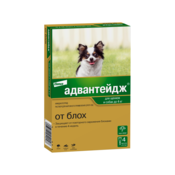 Адвантейдж® капли на холку от блох для щенков и собак до 4 кг - 4 пипетки