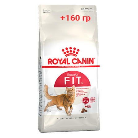 Увеличенная упаковка Royal Canin Fit 32 Сухой корм для взрослых кошек имеющих доступ на улицу (400 гр + 160 гр), 560 гр - фото 1
