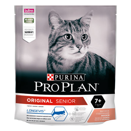 Pro Plan Adult 7+ Сухой корм для пожилых кошек (с лососем), 400 гр - фото 1