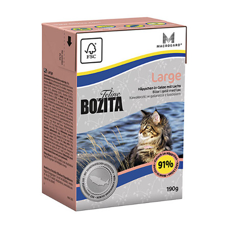 Bozita Feline Funktion Large Кусочки паштета в соусе для взрослых кошек крупных пород (с курицей), 190 гр