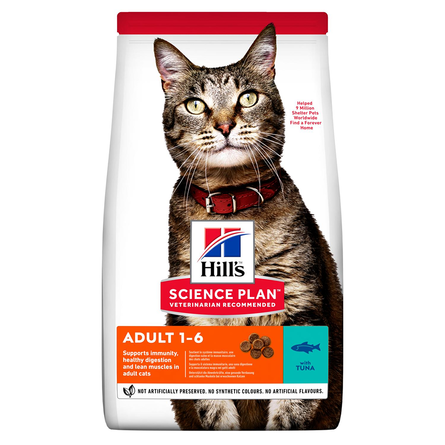 Hill's Science Plan сухой корм для взрослых кошек (с тунцом), 300 гр - фото 1