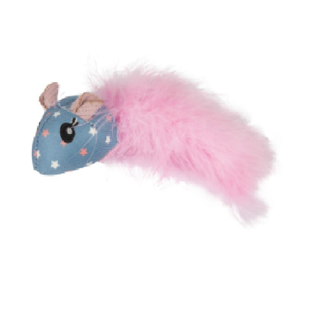 Flamingo Игрушка для кошек Мышка Винни с пером, текстиль, 14см – интернет-магазин Ле’Муррр