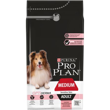 Купить Сухой корм Pro Plan® для взрослых собак средних пород с чувствительной кожей, с высоким содержанием лосося, Пакет, 1,5 кг за 999.00 ₽