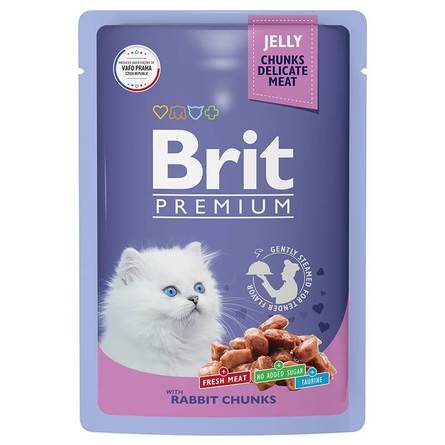 Brit Premium Пауч кролик в желе для котят, 85гр - фото 1