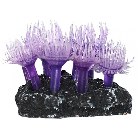 УЮТ Коралл аквариумный Актинии малые фиолетовые, силиконовый, 6 см