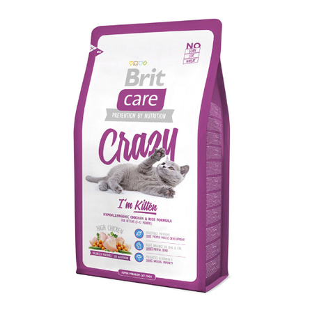 Brit Care Cat Crazy Kitten Сухой корм для котят и беременных кошек (с курицей), 2 кг - фото 1