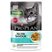 Влажный корм Pro Plan Nutri Savour для взрослых стерилизованных кошек и кастрированных котов, с океанической рыбой в соусе