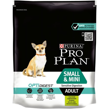 Pro Plan OptiDigest Small & Mini Adult Сухой корм для собак мелких пород с чувствительным пищеварением (с ягненком), 700 гр - фото 1