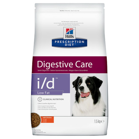Hill's Prescription Diet i/d Low Fat Digestive Care Сухой лечебный низкокалорийный корм для собак при заболеваниях ЖКТ (с курицей), 1,5 кг - фото 1