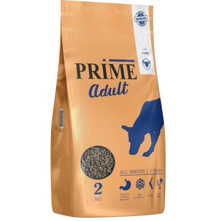 PRIME ADULT Сухой корм для собак всех пород, с ягненком, 2 кг - фото 1