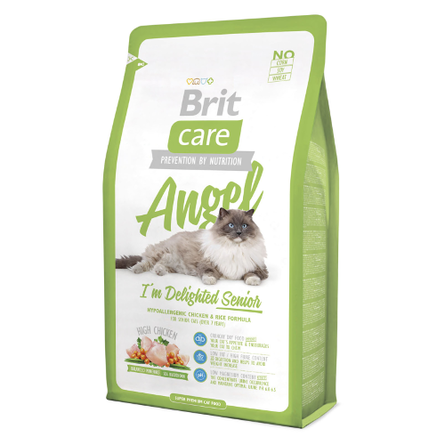 Brit Care Cat Angel Delighted Senior Сухой корм для пожилых кошек (с курицей и рисом), 2 кг - фото 1