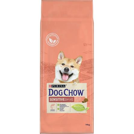 Dog Chow Sensitive Сухой корм для взрослых собак всех пород с чувствительной кожей и шерстью (с лососем и рисом), 14 кг - фото 1