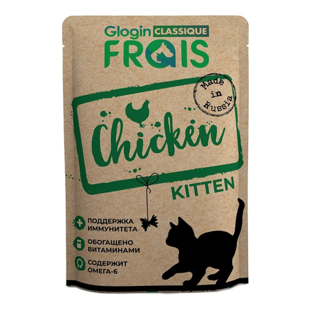 Frais Classique пауч для котят, Курица в соусе, 85г - фото 1