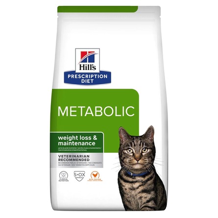 Сухой диетический корм для кошек Hill's Prescription Diet Metabolic способствует снижению и контролю веса, с курицей, 3 кг - фото 1