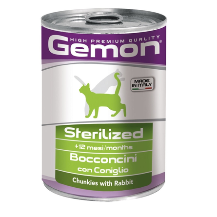 Gemon Cat Sterilised консервы для стерилизованных кошек с кусочками кролика, 415 гр - фото 1