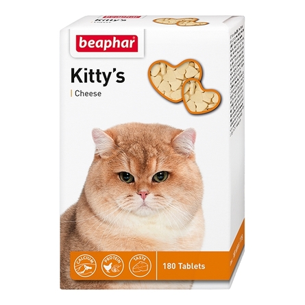 Beaphar Kitty's And Cheese Кормовая добавка для взрослых кошек (с сыром), 180 таблеток