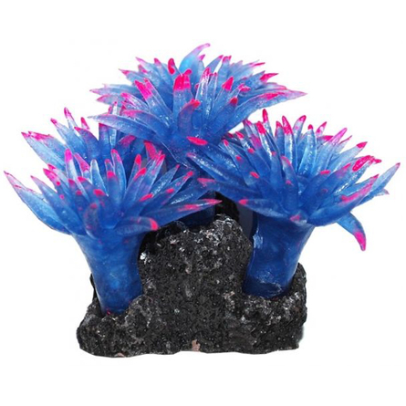 УЮТ Коралл аквариумный Актинии синие с крестом, силиконовый, 10 см - фото 1