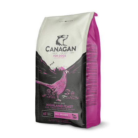 Canagan Grain Free Highland Feast Беззерновой сухой корм для собак и щенков всех пород (утка с индейкой, фазаном и лососем), 2 кг - фото 1
