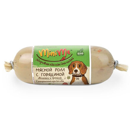 MiniMe Мясной ролл для взрослых собак мелких пород (с говядиной, овощами и гречкой) – интернет-магазин Ле’Муррр