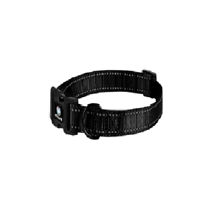 ALCOTT WANDERER Ошейник для собак со светоотражающей строчкой, размер S (25-35см) черный - фото 1