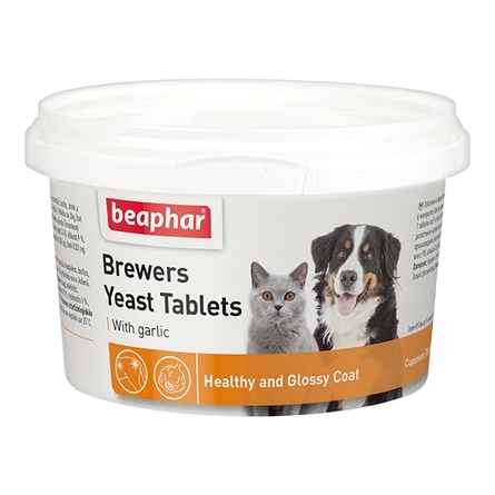 Beaphar Brewers Yeast Tablets With Garlic Кормовая добавка для взрослых собак (с пивными дрожжами и чесноком), 250 таблеток - фото 1