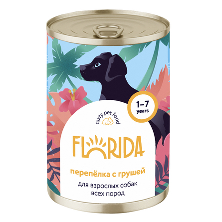 FLORIDA Консервированный корм для собак, перепёлка с грушей – интернет-магазин Ле’Муррр