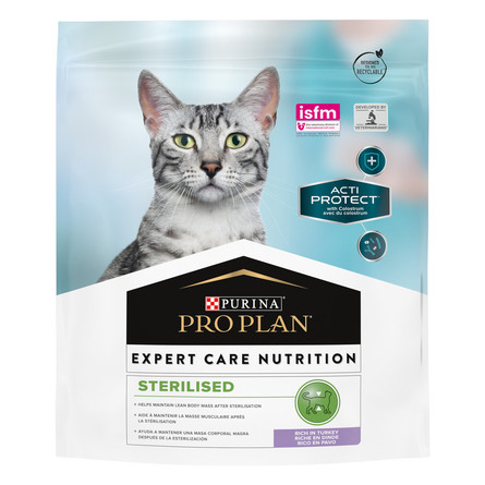 Сухой корм PRO PLAN ACTI PROTECT для стерилизованных кошек и кастрированных котов, с высоким содержанием индейки, Пакет, 400 гр - фото 1