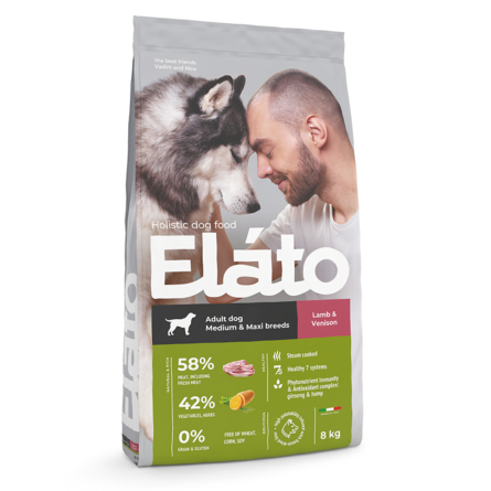 Elato Holistic Adult Medium&Maxi Сухой корм для собак средних и крупных пород, ягненок с олениной – интернет-магазин Ле’Муррр
