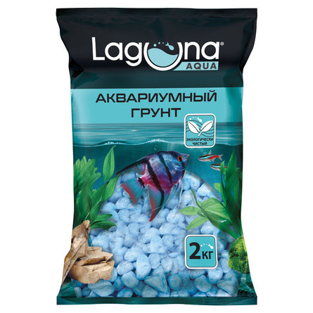 Laguna Грунт натуральный цветной, синий, 2 кг - фото 1