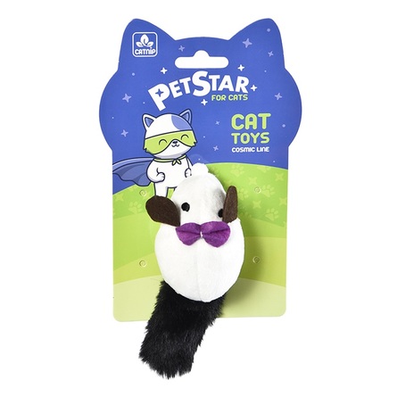 PET STAR Игрушка для кошек МЫШКА с бантиком и мятой - фото 1