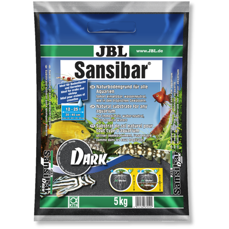 JBL Sansibar Dark Декоративный аквариумный грунт, черный, фракция 0,2-0,6 мм, 5 кг - фото 1