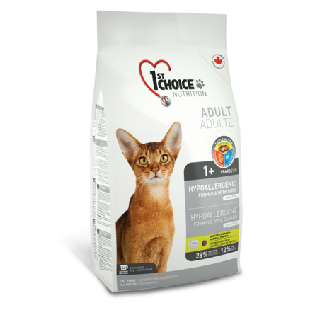 1st Choice Hypoallergenic Гипоаллергенный сухой корм для взрослых кошек (с уткой и картофелем), 5,44 кг - фото 1