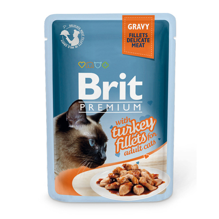 Brit Влажный корм для кошек (филе индейки в соусе), 85 гр - фото 1
