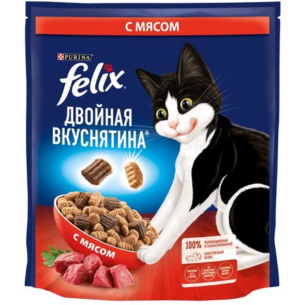 FELIX Двойная Вкуснятина Сухой корм для кошек с мясом , 750 г - фото 1