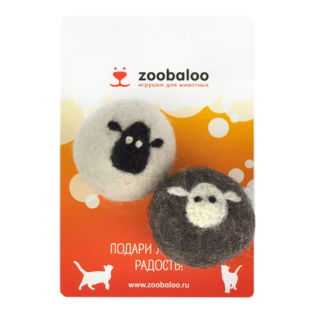 Zoobaloo Набор шерстяных мячей Овечка Игрушка для кошек