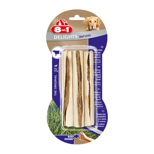 8in1 Delights Beef Sticks Палочки для взрослых собак средних пород (с говядиной)