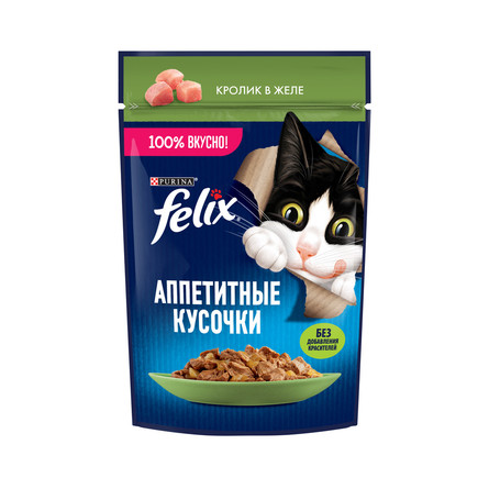 Влажный корм Felix Аппетитные кусочки для взрослых кошек, 75 гр - фото 1