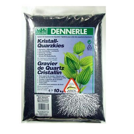 Dennerle Crystal Quartz Gravel Грунт аквариумный, чёрный, фракция 1-2 мм, 5 кг