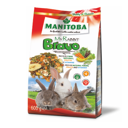 Manitoba My Rabbit Bravo Manitoba My Rabbit Bravo Корм для карликовых кроликов (с овощами и фруктами), 600 гр - фото 1